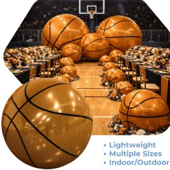 Giant Inflatable Mirror Basketball – Maxorb™ Reflective Sports Event Decor – Commercial Installation Sizes