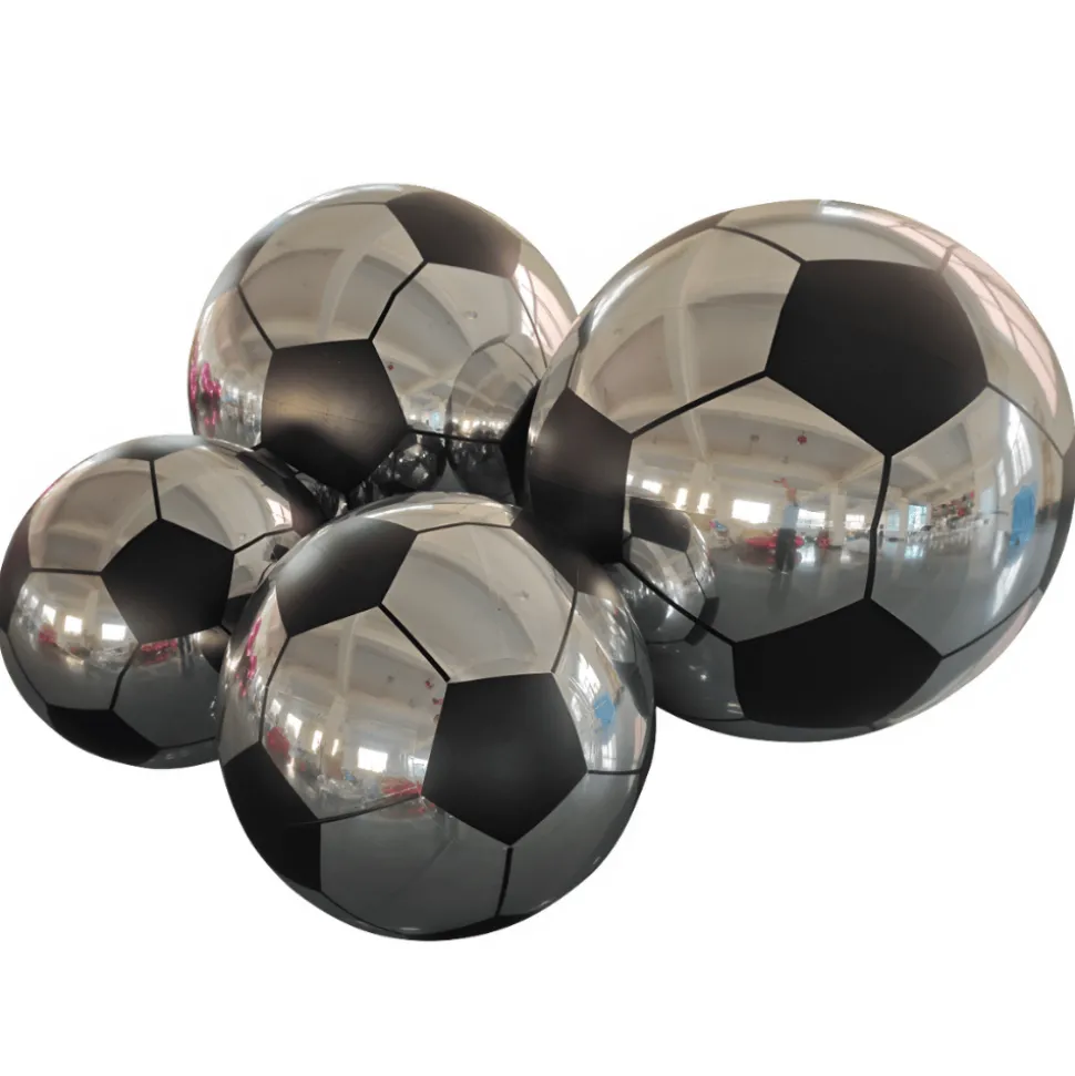 Giant Inflatable Mirror Soccer Ball – Maxorb™ Reflective Sports Event Decor – Commercial Installation Sizes