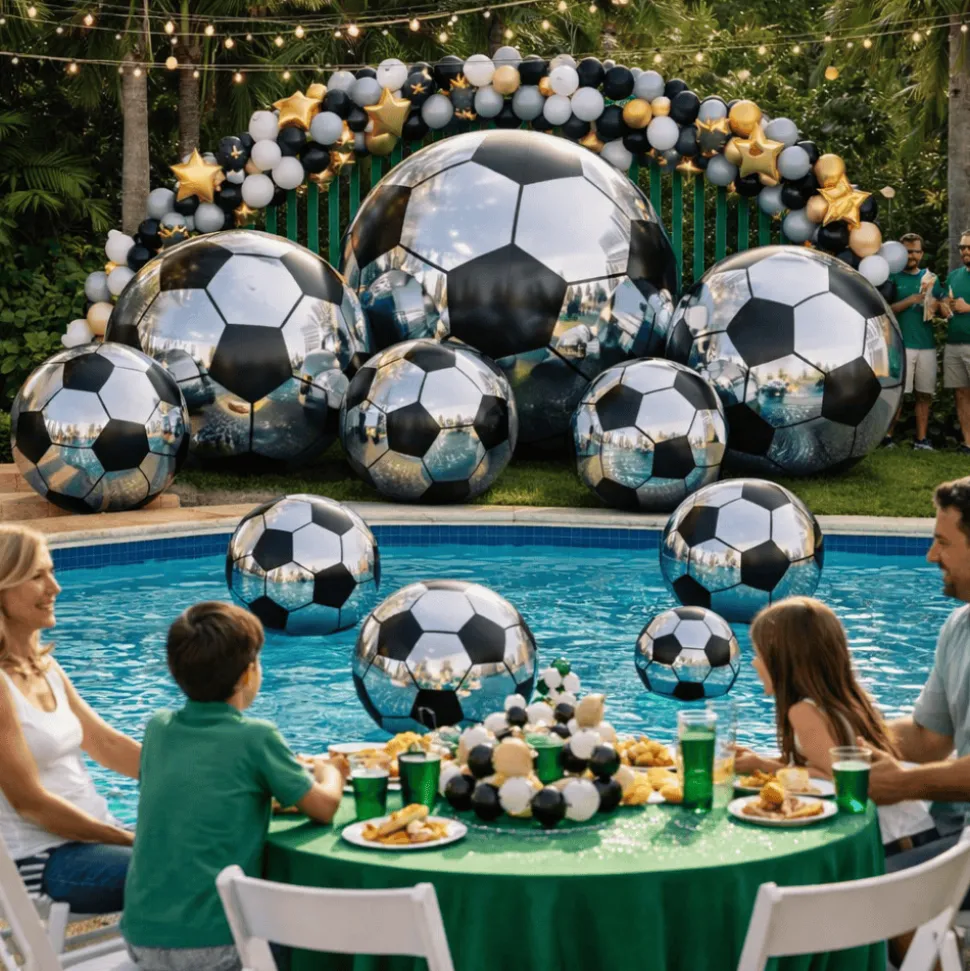Giant Inflatable Mirror Soccer Ball – Maxorb™ Reflective Sports Event Decor – Commercial Installation Sizes