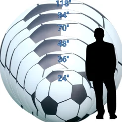 Giant Inflatable Soccer Ball – Commercial Event Display Decor – Commercial Installation Sizes