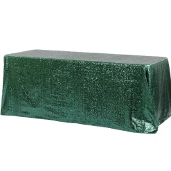 Glitz Sequin 90"x156" Rectangular Tablecloth - Emerald Green