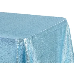 Glitz Sequin 90"x132" Rectangular Tablecloth - Baby Blue