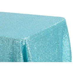 Glitz Sequin 90"x132" Rectangular Tablecloth - Turquoise