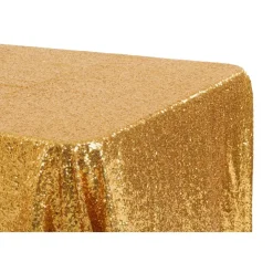 Glitz Sequin 90"x132" Rectangular Tablecloth - Gold