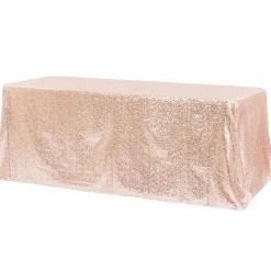 Glitz Sequin 90"x132" Rectangular Tablecloth - Blush/Rose Gold