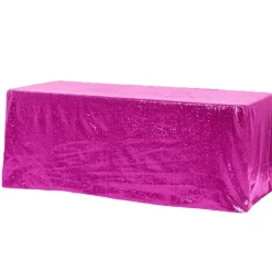 Glitz Sequin 90"x132" Rectangular Tablecloth - Fuchsia