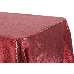 Glitz Sequin 90"x132" Rectangular Tablecloth - Burgundy