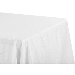 Glitz Sequin 90"x156" Rectangular Tablecloth - White