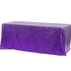 Glitz Sequin 90"x156" Rectangular Tablecloth - Purple