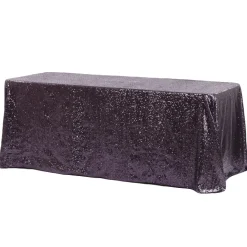 Glitz Sequin 90"x156" Rectangular Tablecloth - Eggplant/Plum