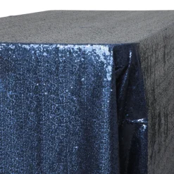 Glitz Sequin 90"x156" Rectangular Tablecloth - Navy Blue (New Tone)