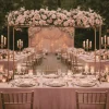Gold Freestanding Over-the-Table Rod Stand, 3D Rectangular Double Frame for Floral & Balloon Décor - 5ft Length x 4ft Height