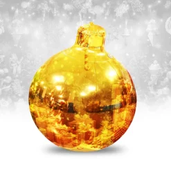 Gold Giant Inflatable Christmas Ornament – Maxorb™ Holiday Event Decor – Commercial Installation Sizes
