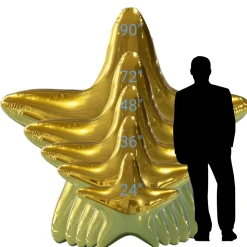 Gold Giant Inflatable Mirror Star – Maxorb™ Reflective Hanging Event Decor – Commercial Installation Sizes