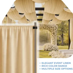 Gold La Petite France Curtain Panel w/ 4