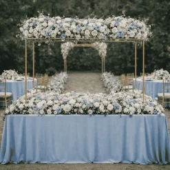 Gold Metal Adjustable Over-the-Table Flower Arch Stand for Wedding Displays