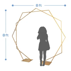 Gold Metal Hexagon Wedding Arch - 8ft x 8ft
