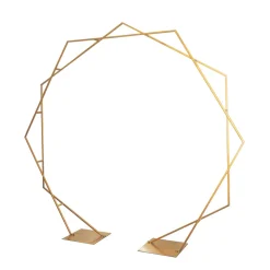 Gold Metal Hexagon Wedding Arch - 8ft x 8ft