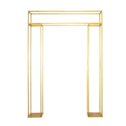 Gold Metal Rectangular Endless Frame Wedding Arch - 5.5ft wide x 8ft tall
