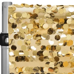 Gold Payette Sequin Backdrop Curtain w/ 4" Rod Pocket by Eastern Mills - 10ft Long x 4.5ft Wide