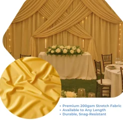 Gold Spandex "Spandino" Drape by Eastern Mills - 200GSM - 5ft Wide