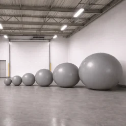 Gray Giant Inflatable Modern Ball Sphere – Maxorb™ Event Decor – Commercial Installation Sizes