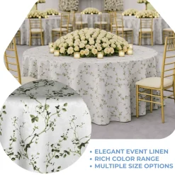 Green Seraphine Jacquard Tablecloth - Multiple Size Options