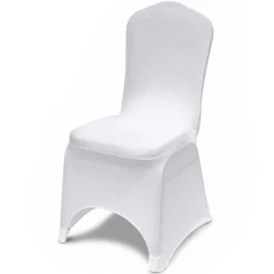 210 GSM Better Quality/Best Value Spandex (Lycra) Banquet & Wedding Chair Cover By Eastern Mills - White