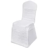 210 GSM Better Quality/Best Value Ruched Chair Cover By Eastern Mills - Spandex/Lycra - White