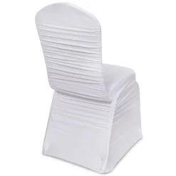 210 GSM Better Quality/Best Value Ruched Chair Cover By Eastern Mills - Spandex/Lycra - White
