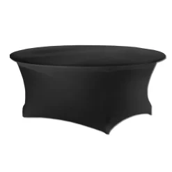 210 GSM Better Quality/Best Value 72" Round Spandex Table Cover - Black