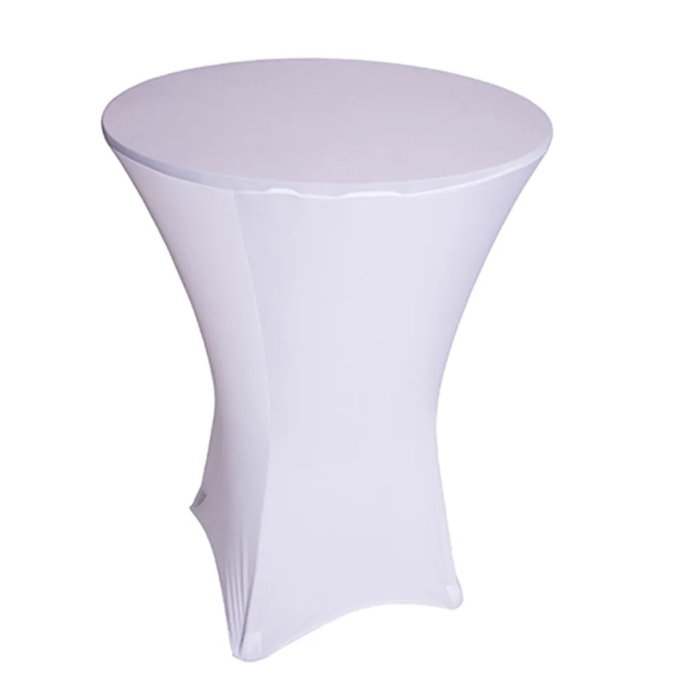 210 GSM Better Quality/Best Value Quality Spandex Hi-Boy Table Cover - White - Cocktail Table - 36" Diameter