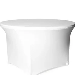 210 GSM Better Quality/Best Value 72" Round Spandex Table Cover - White