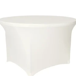 210 GSM Better Quality/Best Value 72" Round Spandex Table Cover - Ivory