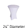 210 GSM Grade +A Best Quality/Best Value Quality 24" Hi-Boy - Spandex Table Cover - White - Cocktail Table - 24" Diameter