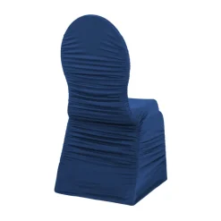 200 GSM Grade A Quality Ruched Chair Cover By Eastern Mills - Spandex/Lycra - Navy Blue