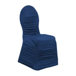 200 GSM Grade A Quality Ruched Chair Cover By Eastern Mills - Spandex/Lycra - Navy Blue