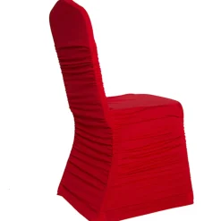 200 GSM Grade A Quality Ruched Chair Cover By Eastern Mills - Spandex/Lycra - Red