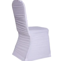 200 GSM Grade A Quality Ruched Chair Cover By Eastern Mills - Spandex/Lycra - White