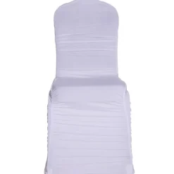 200 GSM Grade A Quality Ruched Chair Cover By Eastern Mills - Spandex/Lycra - White
