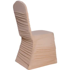 200 GSM Grade A Quality Ruched Chair Cover By Eastern Mills - Spandex/Lycra - Champagne