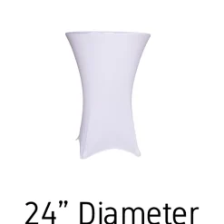 200 GSM Grade A Quality Spandex Hi-Boy Table Cover - White - Cocktail Table - 24" Diameter
