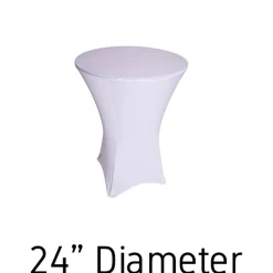 200 GSM Grade A Quality Spandex Hi-Boy Table Cover - White - Cocktail Table - 24