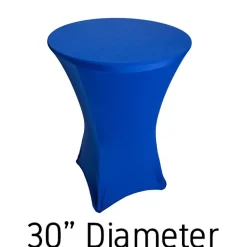 200 GSM Grade A Quality Spandex Hi-Boy Table Cover - Royal Blue - Cocktail Table - 30" Diameter