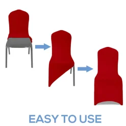 200 GSM Grade A Quality Spandex (Lycra) Banquet & Wedding Chair Cover By Eastern Mills in Red Color