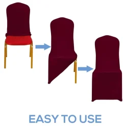200 GSM Grade A Quality Spandex (Lycra) Banquet & Wedding Chair Cover By Eastern Mills in Burgundy Color