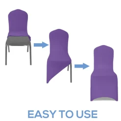 200 GSM Grade A Quality Spandex (Lycra) Banquet & Wedding Chair Cover By Eastern Mills in Purple Color