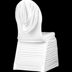 200 GSM Grade A Quality Swag Back Ruched Chair Cover By Eastern Mills - Spandex/Lycra - White