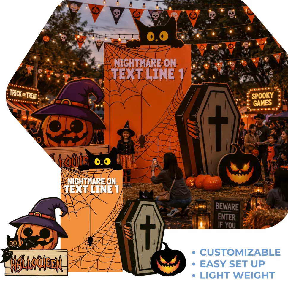 Halloween cat Foam Core Birthday Backdrop Kit by PopScene™