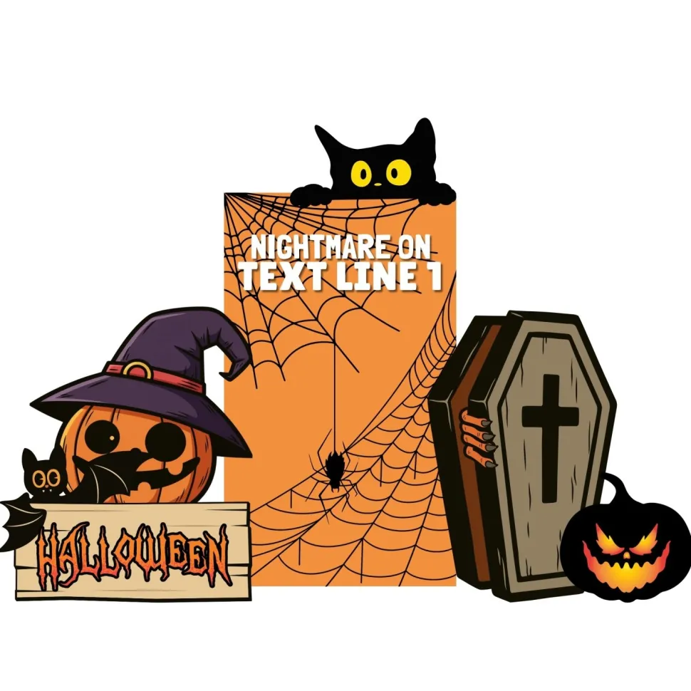 Halloween cat Foam Core Birthday Backdrop Kit by PopScene™